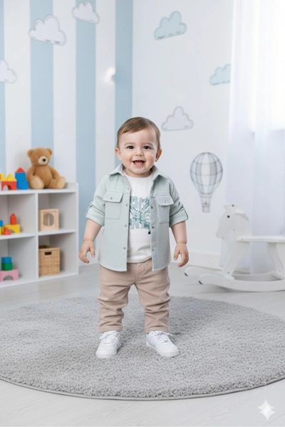 Bontino طقم هدية للأولاد مكون من موسمي قطع - جاكيت، مطبوع تي شيرت وبنطلون