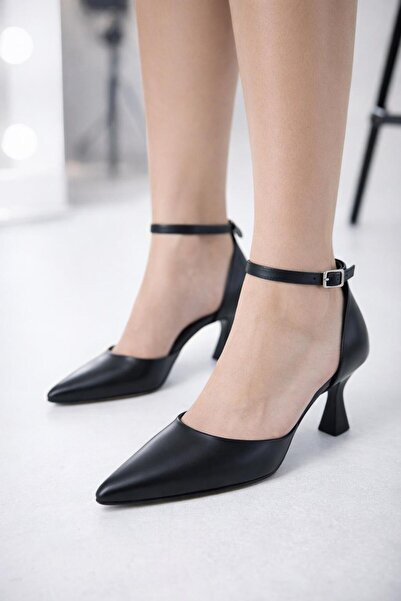 DORA -Women's Daily High-Heeled Pointed Shoes-Black Skin