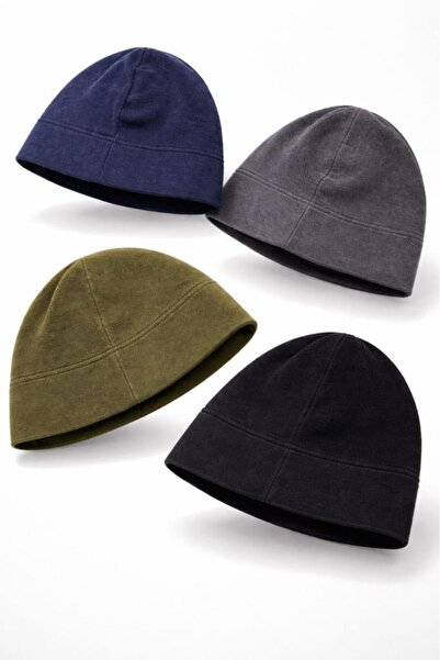 SINGLE SWORD قبعة نسائية شتوية من الصوف مزدوجة الطبقات للحماية من البرد، 4 قطع