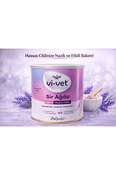 Vi-vet Pudralı Sir Ağda 240 ml – Hassas Ciltler, En Kısa Tüylerde Etkili