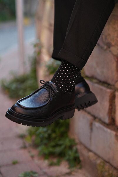 TETRİ Robin Model Hakiki Deri El Yapımı Siyah Casual Ayakkabı