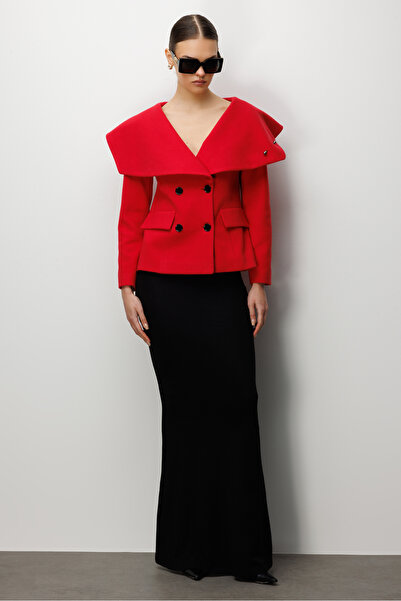 Trenç Asimetrik Geniş Yaka Tasarım Ceket 6026