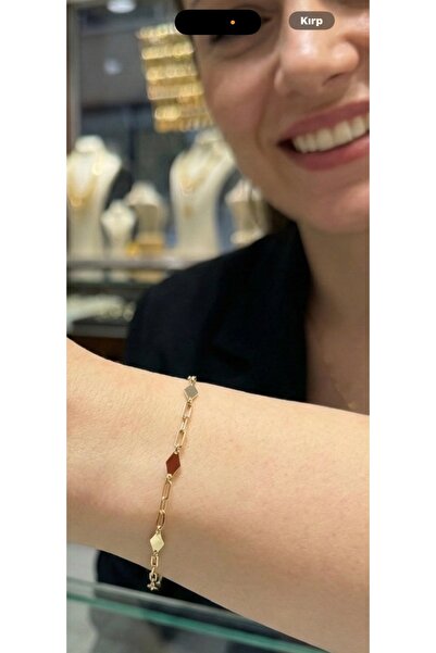 aytekgold 14 Ayar Aynalı Ataş Bileklik