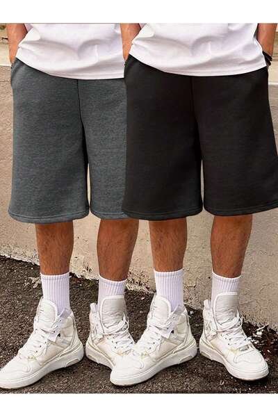 ZİYMO شورت رجالي قصير من القطن الممشط برباط، طقم من قطعتين