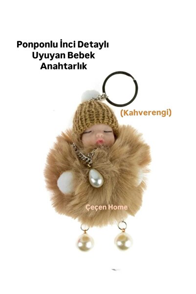ÇEÇEN HOME (1 Τεμάχιο) Λούτρινο Μπρελόκ Κούκλας Ύπνου με Λεπτομέρεια από Πέρλ...