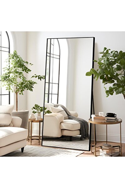 RIDGE Full-length floor mirror with an aluminum frame (180 x 80 cm).