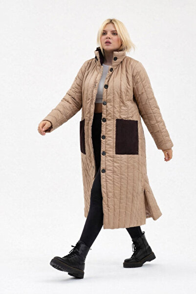 SEEMORE TEKSTİL Kapitone Detaylı Cepli Uzun Kaban – Şıklık ve Sıcaklık Bir Arada