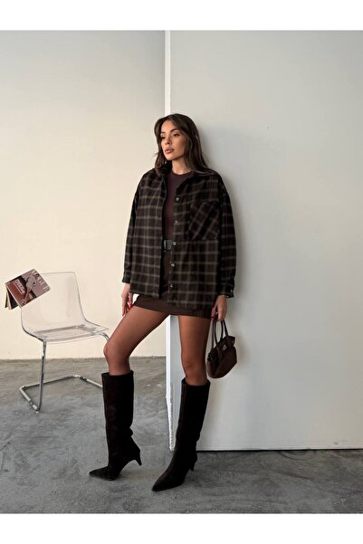 karpuzbutiks YENİ SEZON EKOSE GÖMLEK ACI KAHVE