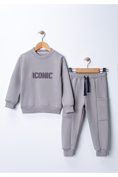 SEENJOB KİDS Simit Yaka Süzene Nakışlı Sweatshirt/Beli Kordonlu Yan Cepli Gar...