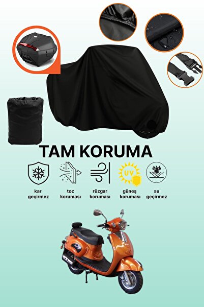dokaca Mondial 125 Kv Compatible Motorcycle Tarpaulin Compatible with Black R...