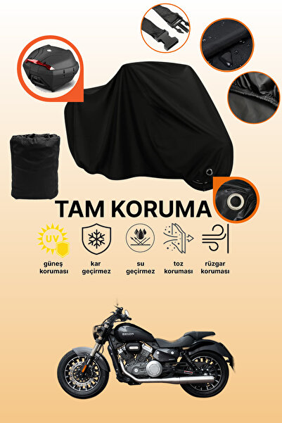 dokaca Siyah Arka Çanta ve Kilit Uyumlu Yuki Benda Rock 250 Uyumlu Motosiklet...