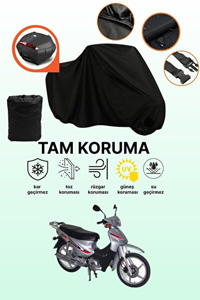 dokaca Mondial 100 Km Compatible Motorcycle Tarpaulin Compatible with Black R...