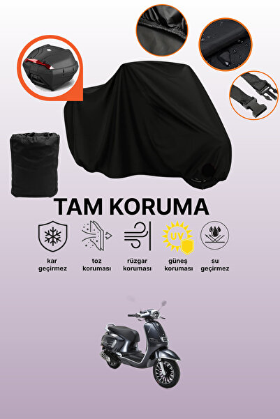dokaca Rks Siesta 50 Compatible Motorcycle Tarpaulin Compatible with Black Re...
