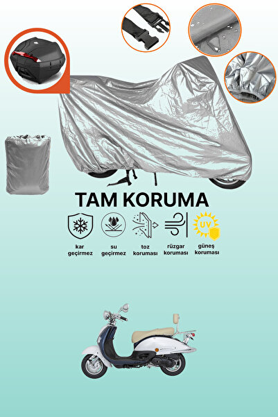 dokaca Mondial 50 Znu Compatible Motorcycle Tarpaulin Compatible with Gray Re...
