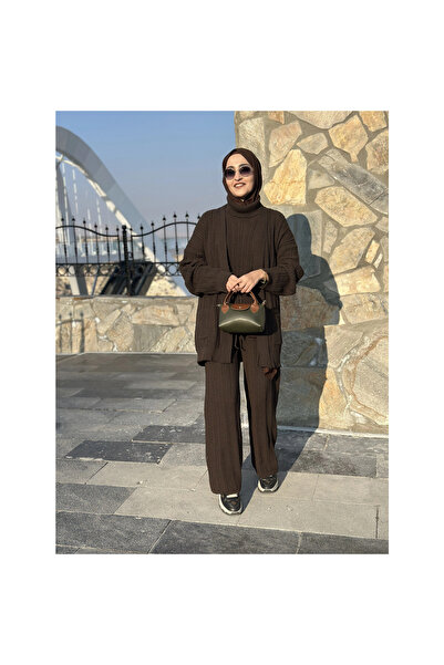 OllaCollection Triple Knitwear Suit Brown