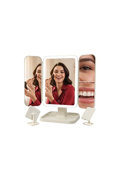 Soulima Folding cosmetic mirror with LED 26952, 21 x 13.5 x 31 cm, USB powered