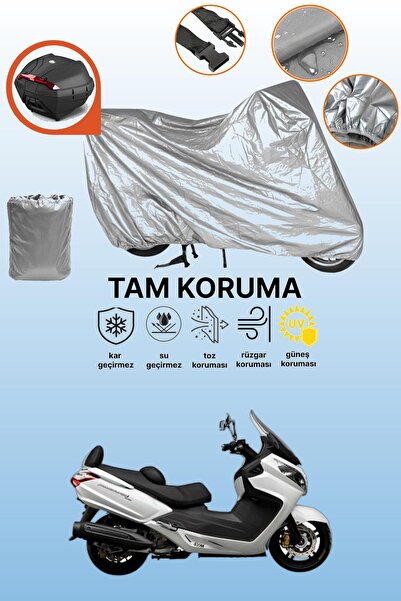 dokaca Compatible with Gray Rear Bag Sym Maxi 400I Compatible Motorcycle Tarp...