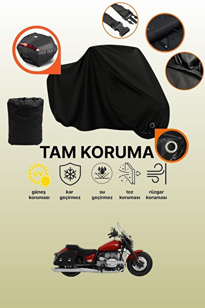 dokaca Black Rear Bag and Lock Compatible Bmw R 18 Compatible Motorcycle Tarp...