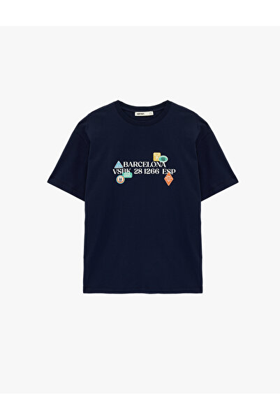 Koton Tricou oversize cu mânecă scurtă, cu decolteu, din bumbac