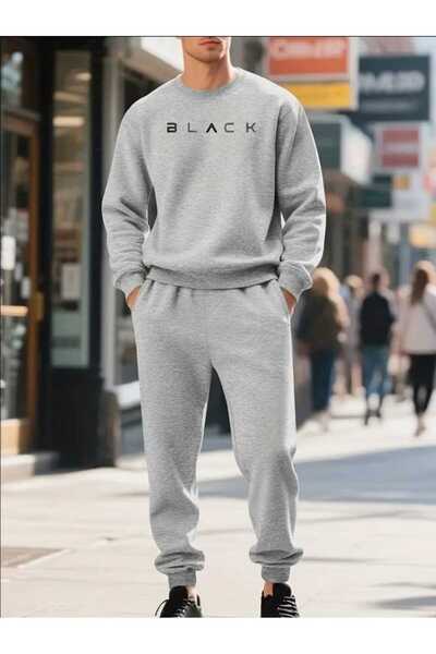 tkn your style سويت شيرت BLACK ALT TOP ذو تصميم عصري مطبوع برقبة دائرية