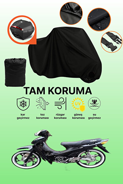 dokaca غطاء دراجة نارية متوافق مع Kuba KB100-6 متوافق مع الحقيبة الخلفية السوداء