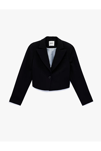 Koton Regular Fit Long Sleeve Crop Blazer Jacket