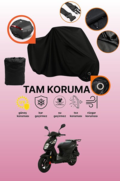 dokaca Black Rear Bag and Lock Compatible Sym Xpro Ii 125 Compatible Motorcyc...