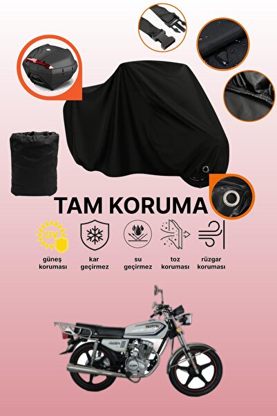 dokaca Black Rear Bag and Lock Compatible Kuba Cg150 Compatible Motorcycle Ta...