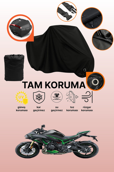 dokaca حقيبة خلفية سوداء وقماش متوافق مع دراجة نارية من نوع Kawasaki Z H2 SE