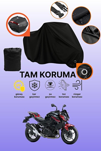 dokaca Black Tail Bag and Lock Compatible Kawasaki Z 400 Compatible Motorcycl...