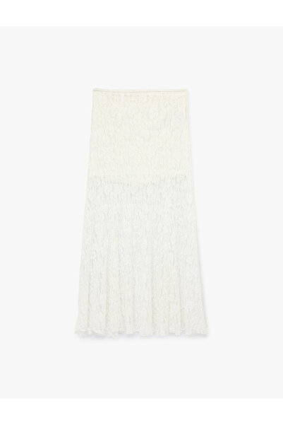 Koton Slim Fit Midi Lace Skirt