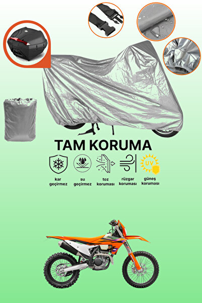 dokaca غطاء محرك متوافق مع KTM 250 EXC متوافق مع الحقيبة الخلفية باللون الرمادي