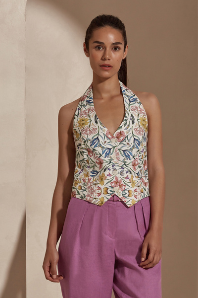 Dahlia Bianca Wrenley Linen Vest