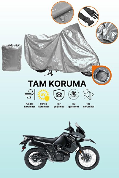 dokaca غطاء محرك متوافق مع كاواساكي KLR 650 متوافق مع غطاء المحرك باللون الرمادي