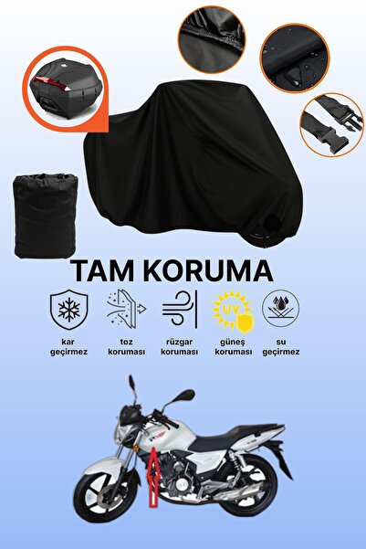 dokaca Rks Titanic 150-R Compatible Motorcycle Tarpaulin Compatible with Blac...