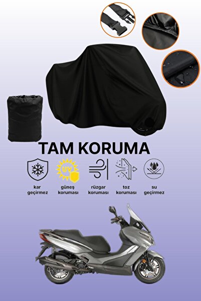 dokaca حقيبة خلفية سوداء وقفل غير متوافقة مع قماش دراجة نارية متوافق مع Kymco...