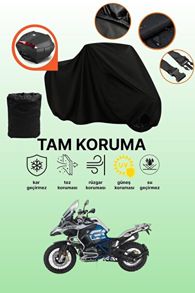 dokaca Black Rear Bag Compatible with Bmw R 1200 Gs Compatible Motorcycle Tar...