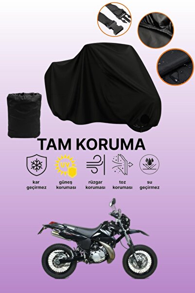 dokaca حقيبة خلفية سوداء وقفل غير متوافقة مع ياماها دي تي 125، قماش متوافق مع...