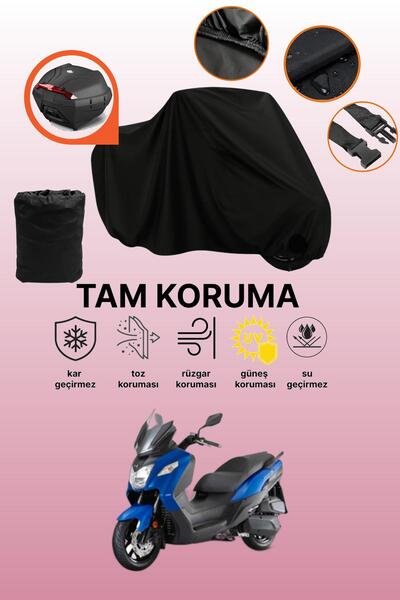 dokaca Black Rear Bag Compatible with Sym Joymax Z Plus 250 Compatible Motorc...