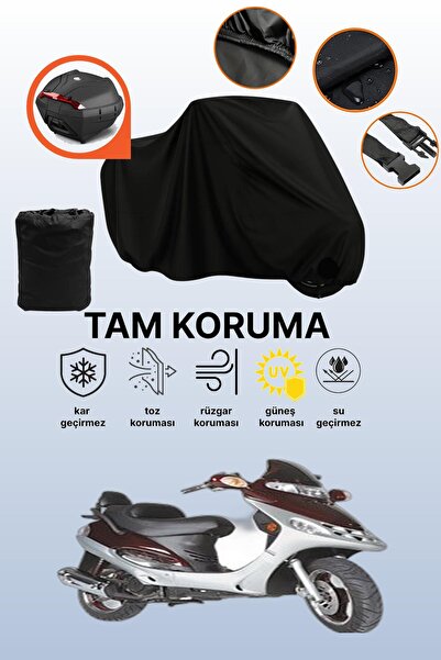 dokaca Mondial 150 Re Compatible Motorcycle Tarpaulin Compatible with Black R...