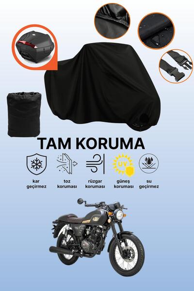 dokaca Rks Cafe 152 Compatible Motorcycle Tarpaulin Compatible with Black Rea...