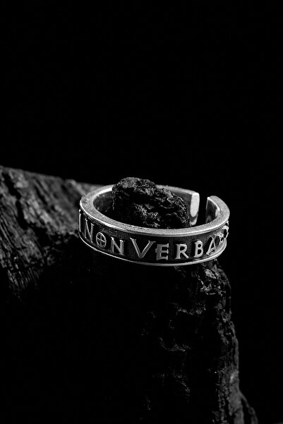 Ricco Jewellery 925 Ayar Gümüş Facta Non Verba Erkek Yüzük