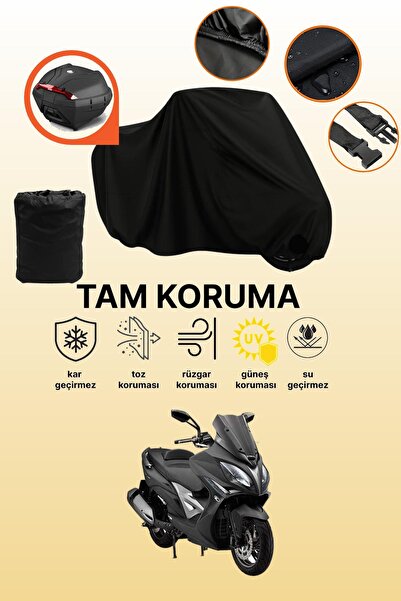 dokaca Black Rear Bag Compatible with Kymco Xciting 400I Compatible Motorcycl...