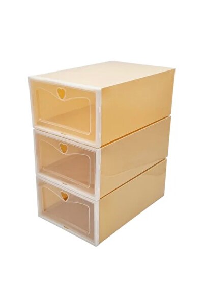 cc bin shihon Foldable shoe storage box, 3-piece set
