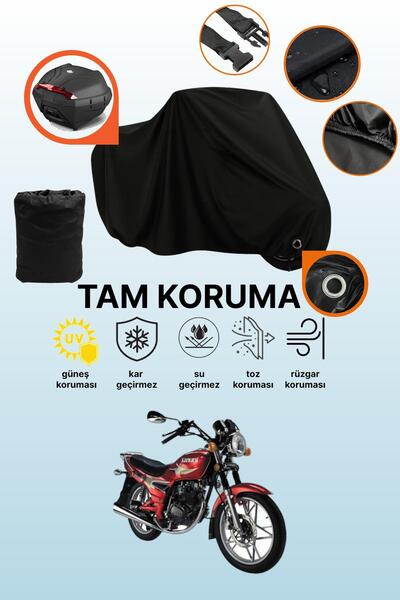 dokaca Black Rear Bag and Lock Compatible Kanuni Seyhan 125 Compatible Motorc...