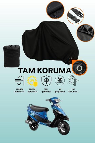 dokaca قماش دراجة نارية متوافق مع TVS Scooty Pep Plus متوافق مع القفل الأسود