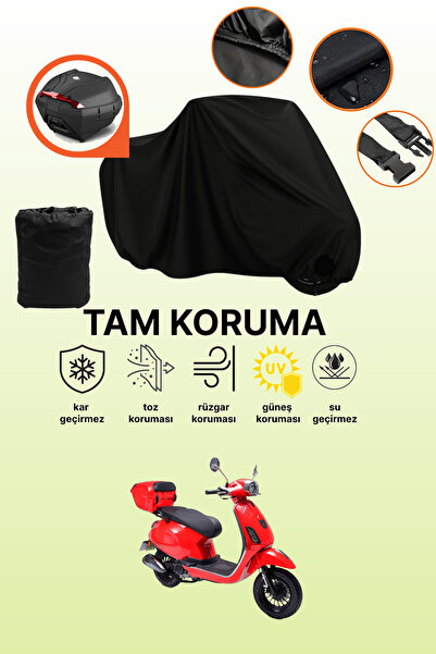 dokaca Rks Azure 50 Pro Compatible Motorcycle Tarpaulin Compatible with Black...