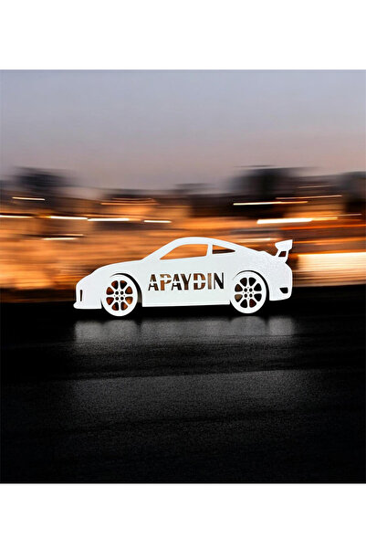 ERSOY HOME Ahşap Duvar Araba Rafı İSİMLİĞİ