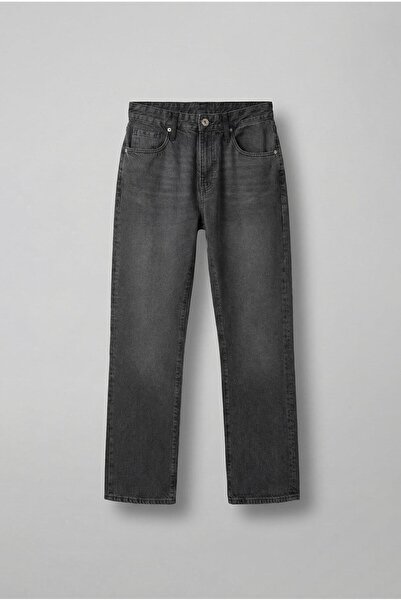 ablukaonline بنطال جينز فضفاض مناسب للرجال باللون الأسود