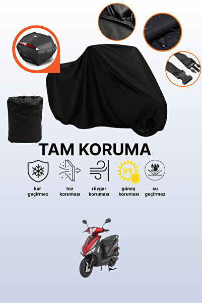 dokaca Mondial 50 Loyal Compatible Motorcycle Tarpaulin Compatible with Black...